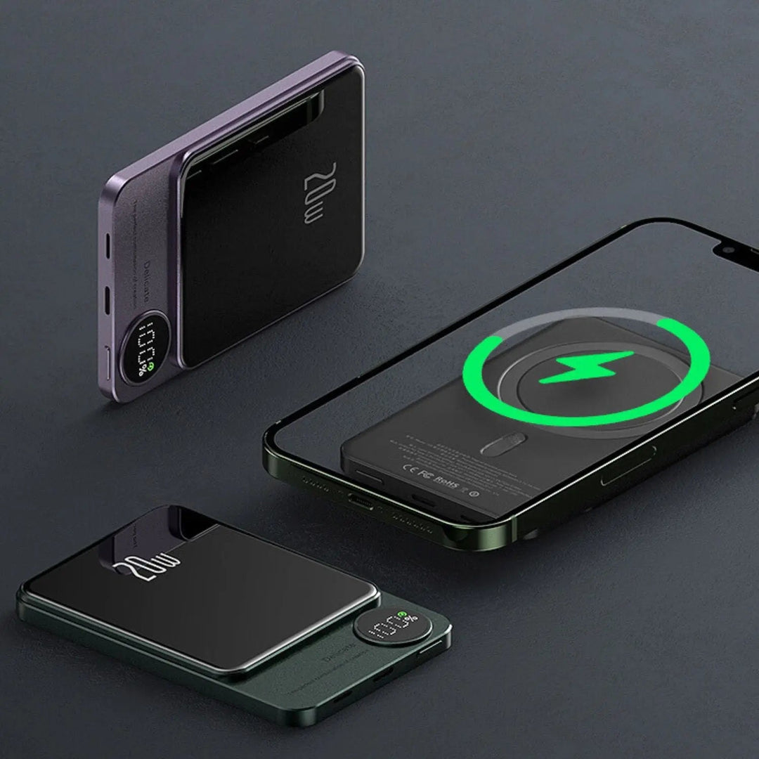 Lisslune | Sleek  Magnetic Fast Charging Power Bank – Wireless, High-Capacity Backup Battery for All Devices
