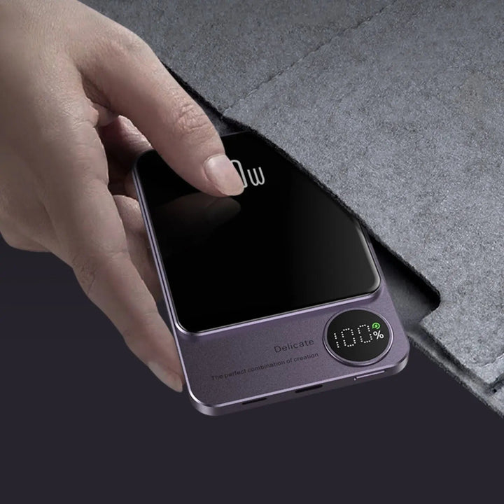 Lisslune | Sleek  Magnetic Fast Charging Power Bank – Wireless, High-Capacity Backup Battery for All Devices