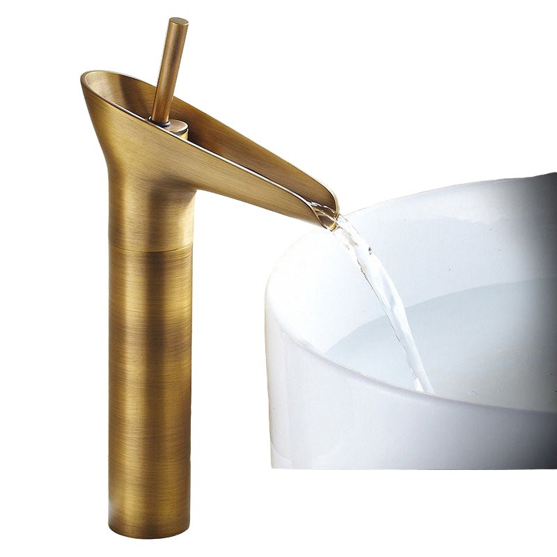 Lisslune | AquaFalls – Antique Waterfall Basin Faucet in Brass with Bronze Finish