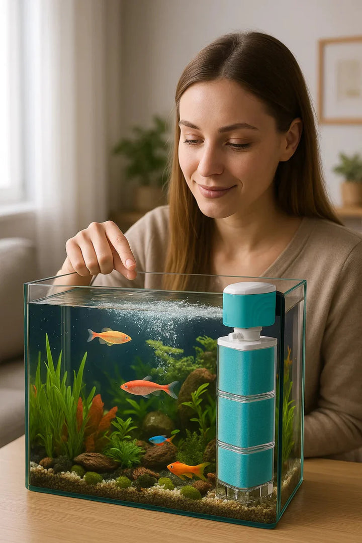 Lisslune | AQUAFLOW 5-IN-1 – Crystal-Clear Water & Automatic Cleaning for Aquariums