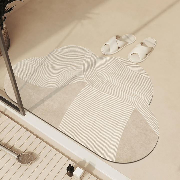 Lisslune | AquaLuxe Quick-Dry Absorbent Floor Mat | Elegant non-slip bathroom and kitchen mat for dry, safe floors