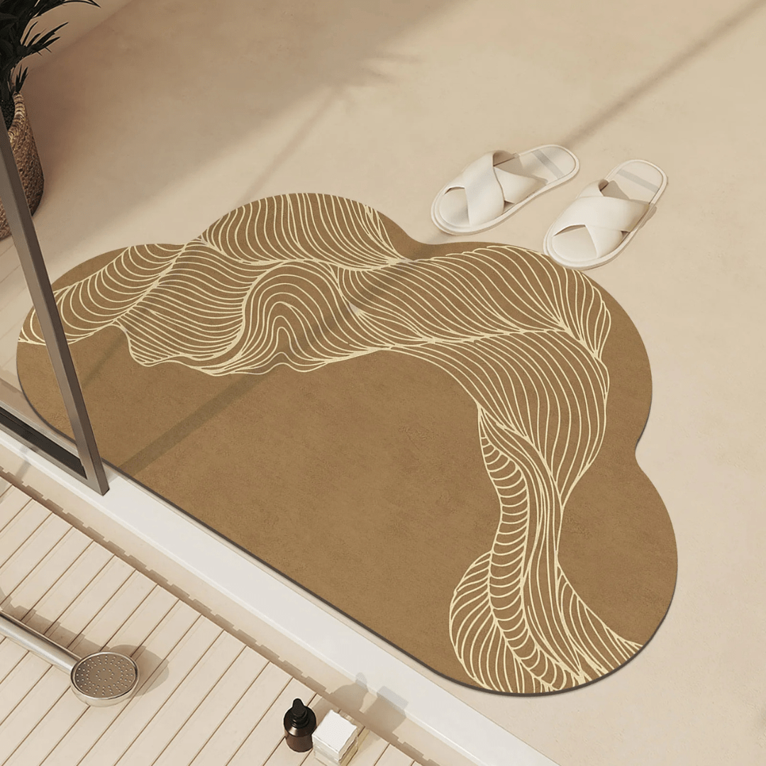Lisslune | AquaLuxe Quick-Dry Absorbent Floor Mat | Elegant non-slip bathroom and kitchen mat for dry, safe floors