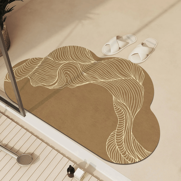 Lisslune | AquaLuxe Quick-Dry Absorbent Floor Mat | Elegant non-slip bathroom and kitchen mat for dry, safe floors
