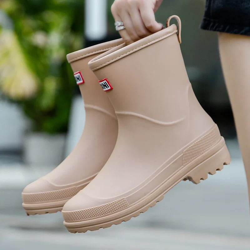Lisslune | AquaStride 2.0 | Stylish Mid-Calf Waterproof Rain Boots for Women