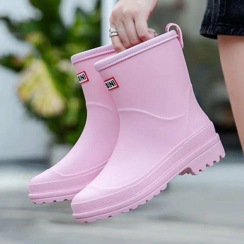 Lisslune | AquaStride 2.0 | Stylish Mid-Calf Waterproof Rain Boots for Women
