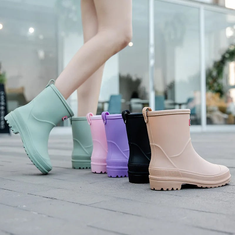Lisslune | AquaStride 2.0 | Stylish Mid-Calf Waterproof Rain Boots for Women
