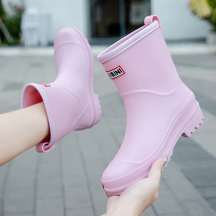 Lisslune | AquaStride 2.0 | Stylish Mid-Calf Waterproof Rain Boots for Women