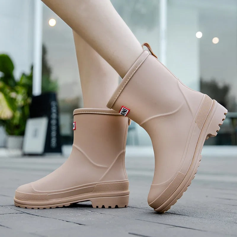 Lisslune | AquaStride 2.0 | Stylish Mid-Calf Waterproof Rain Boots for Women