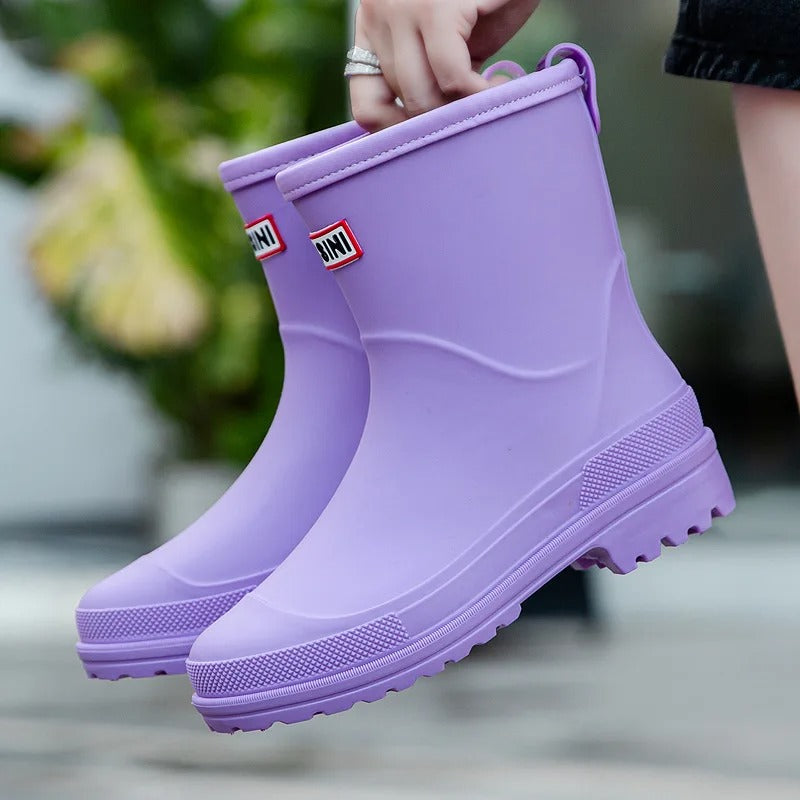 Lisslune | AquaStride 2.0 | Stylish Mid-Calf Waterproof Rain Boots for Women