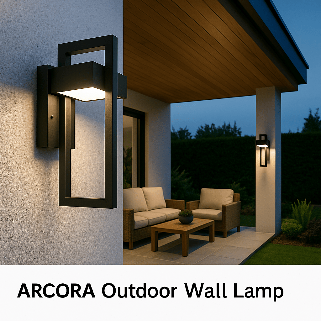 Lisslune | ARCORA – Modern Outdoor Wall Lamp with LED & Weather Protection