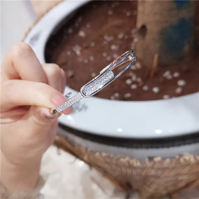 Lisslune | Open bracelet made of 925 sterling silver with zirconia