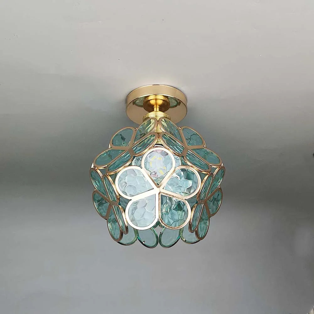 Lisslune | Artistic Glass Ceiling Lamp with Flower Pattern - FlowerHall