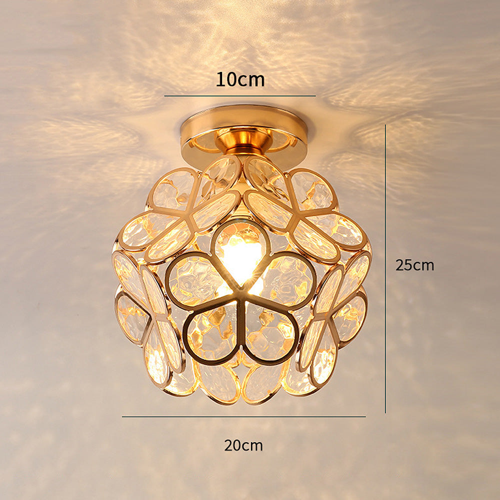 Lisslune | Artistic Glass Ceiling Lamp with Flower Pattern - FlowerHall