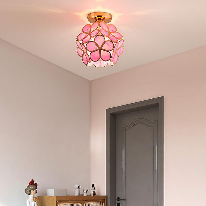 Lisslune | Artistic Glass Ceiling Lamp with Flower Pattern - FlowerHall