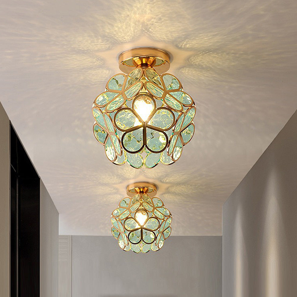 Lisslune | Artistic Glass Ceiling Light with Floral Design - FlowerHall