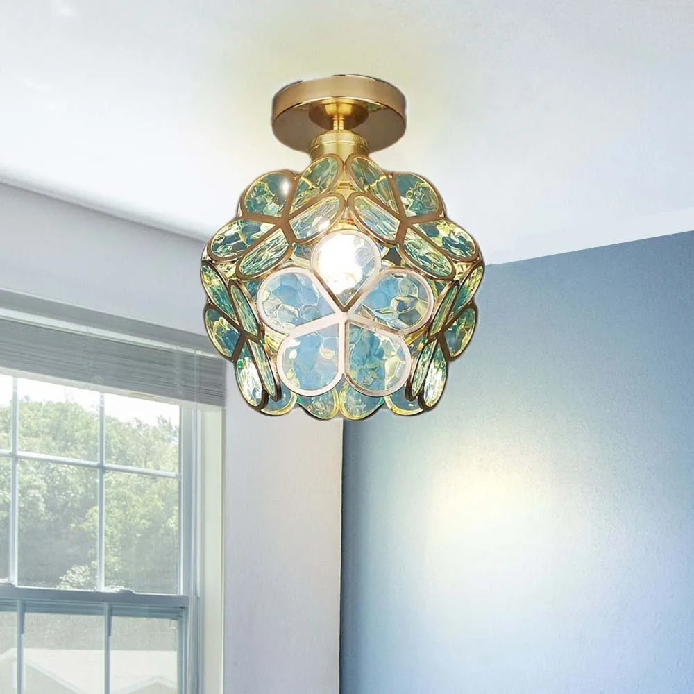 Lisslune | Artistic Glass Ceiling Light with Floral Design - FlowerHall