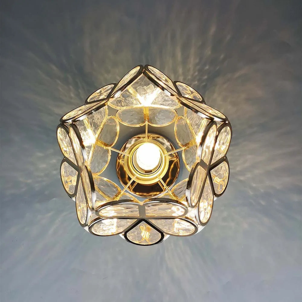 Lisslune | Artistic Glass Ceiling Light with Floral Design - FlowerHall
