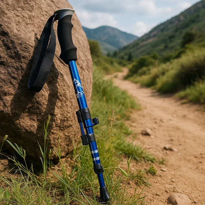 Lisslune | Adjustable Foldable Trekking Pole for Hiking, Backpacking & Outdoor Adventures - Lightweight Aluminum Design