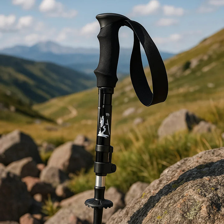 Lisslune | Adjustable Foldable Trekking Pole for Hiking, Backpacking & Outdoor Adventures - Lightweight Aluminum Design