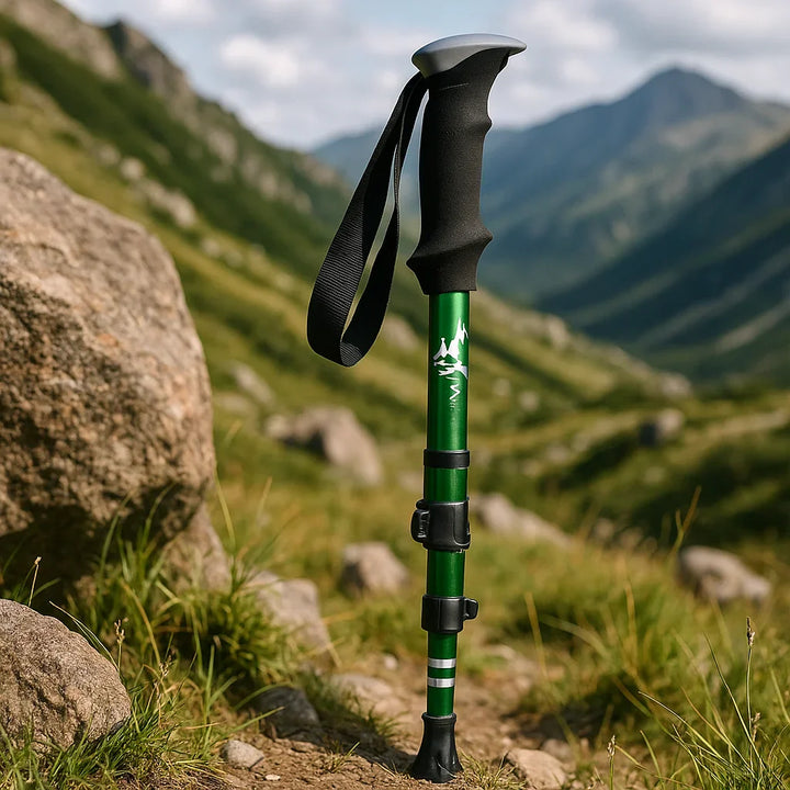 Lisslune | Adjustable Foldable Trekking Pole for Hiking, Backpacking & Outdoor Adventures - Lightweight Aluminum Design