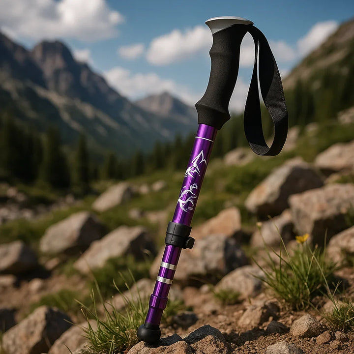 Lisslune | Adjustable Foldable Trekking Pole for Hiking, Backpacking & Outdoor Adventures - Lightweight Aluminum Design