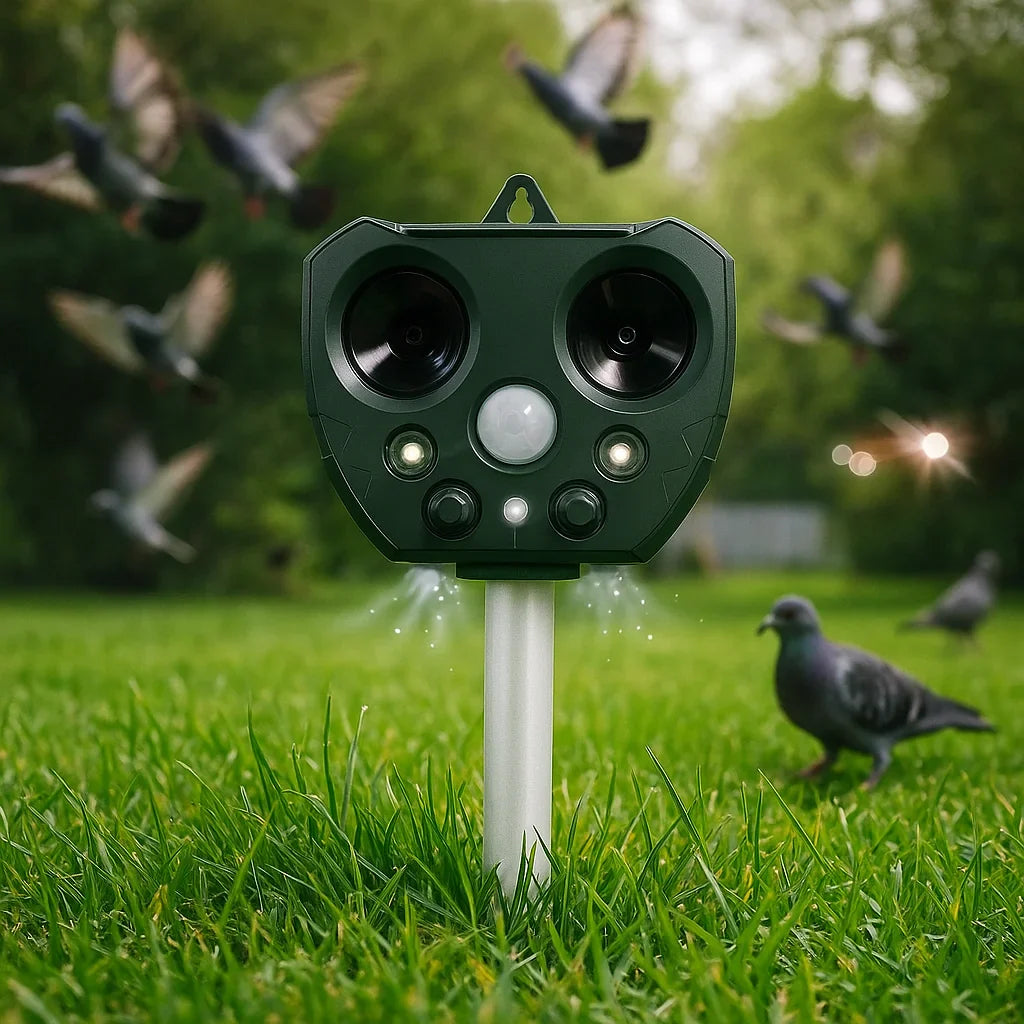 Lisslune | Ultrasonic Bird & Pest Repeller Device - Effective Pest Control for Gardens, Yards & Outdoor Spaces