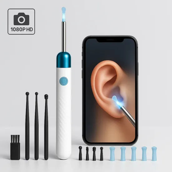 Lisslune | Ear Wax Removal Tool | 1080P HD Camera, LED Lights & Adjustable Scoops for Safe Ear Hygiene at Home