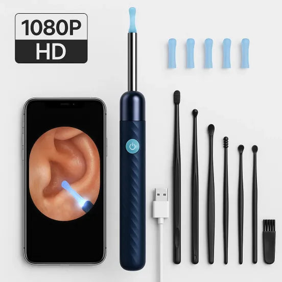 Lisslune | Ear Wax Removal Tool | 1080P HD Camera, LED Lights & Adjustable Scoops for Safe Ear Hygiene at Home