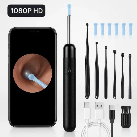Lisslune | Ear Wax Removal Tool | 1080P HD Camera, LED Lights & Adjustable Scoops for Safe Ear Hygiene at Home