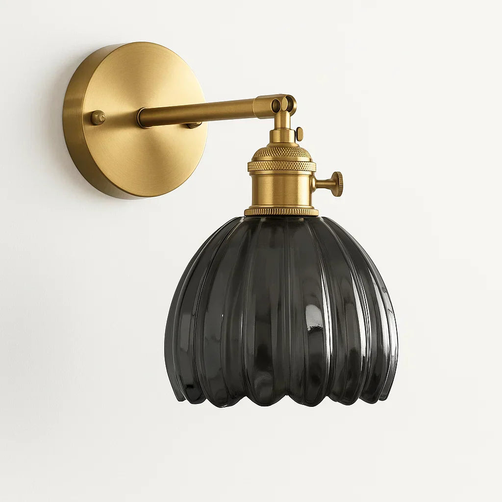 Lisslune | Retro Wall Lamp | Glass Tulip Shade Vintage Wall Light