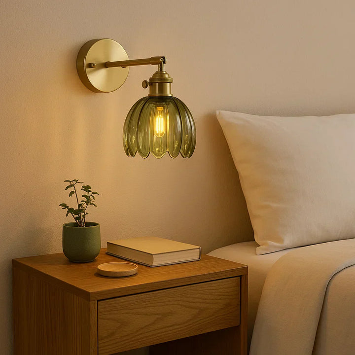 Lisslune | Retro Wall Lamp | Glass Tulip Shade Vintage Wall Light