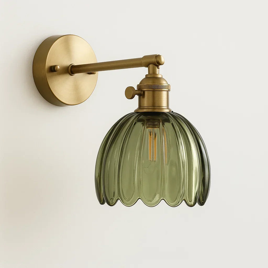 Lisslune | Retro Wall Lamp | Glass Tulip Shade Vintage Wall Light