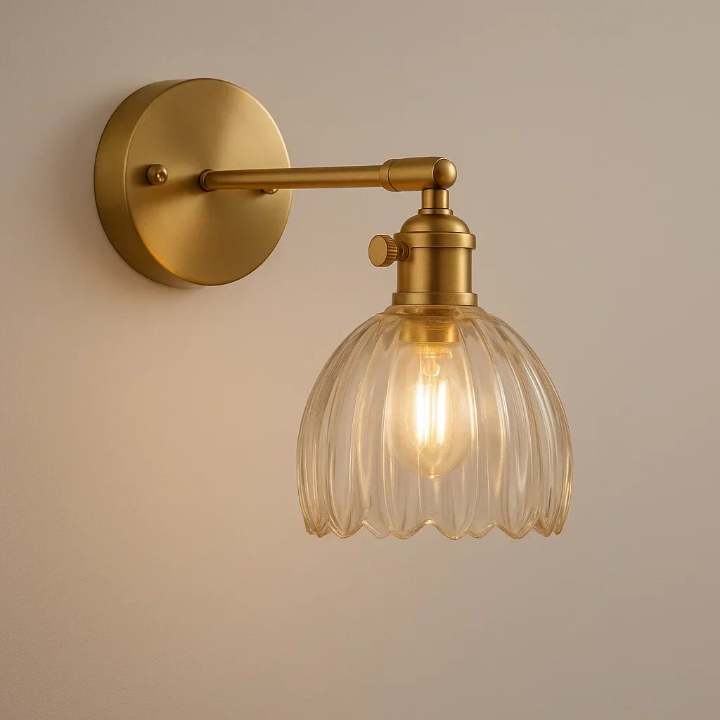 Lisslune | Retro Wall Lamp | Glass Tulip Shade Vintage Wall Light