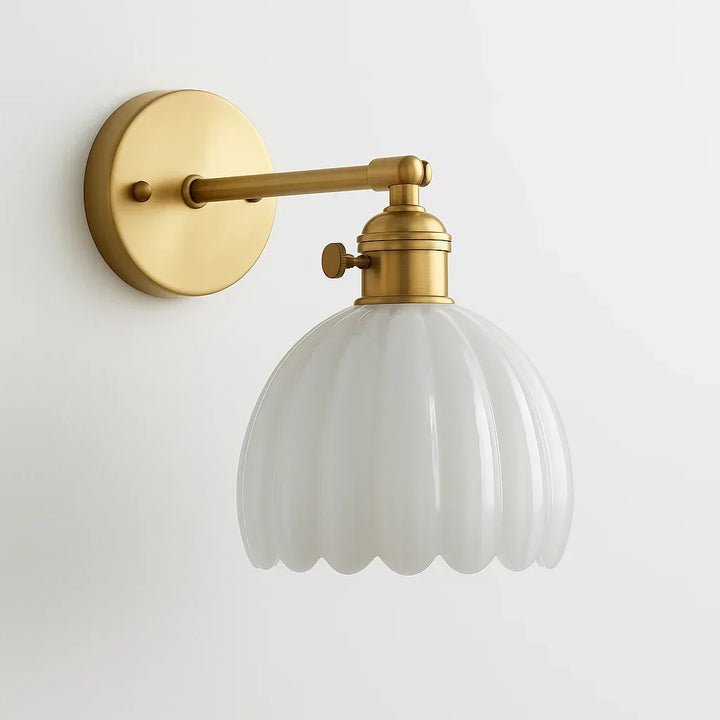 Lisslune | Retro Wall Lamp | Glass Tulip Shade Vintage Wall Light