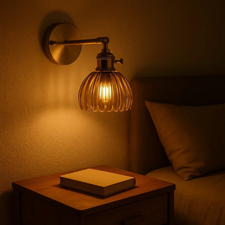 Lisslune | Retro Wall Lamp | Glass Tulip Shade Vintage Wall Light