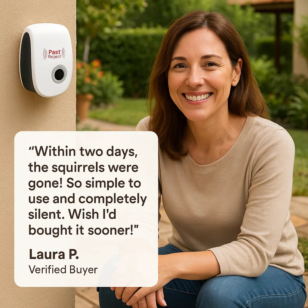 Lisslune | Ultrasonic Squirrel Repeller Device - Effective Pest Control to Deter Squirrels in 48 Hours for Gardens & Yards