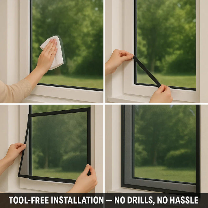 Lisslune | Magnetic Mosquito Net for Windows - No-See-Um Mesh Insect Screen for Home Protection & Bug Prevention