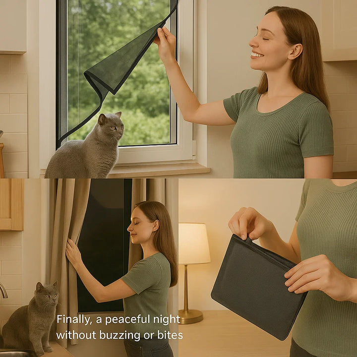 Lisslune | Magnetic Mosquito Net for Windows - No-See-Um Mesh Insect Screen for Home Protection & Bug Prevention