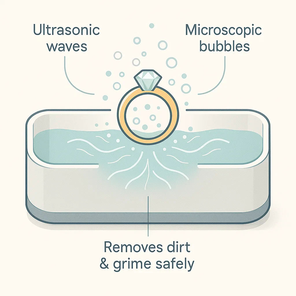 Lisslune | Ultrasonic Cleaning Device | Gentle, Efficient & Versatile for Jewelry, Glasses, Watches, and Dentures