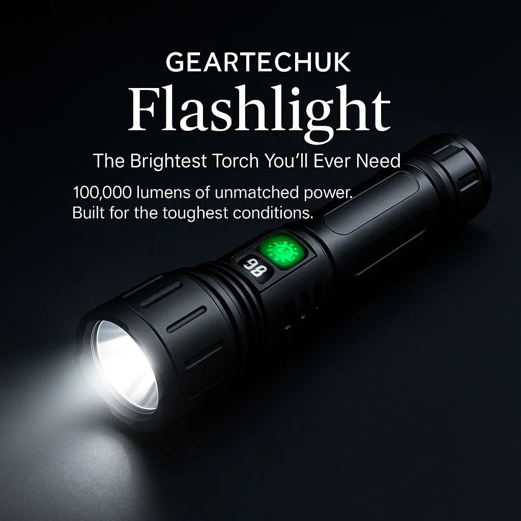 Lisslune | 100000 Lumen Tactical Flashlight | World's Brightest High-Powered Torch