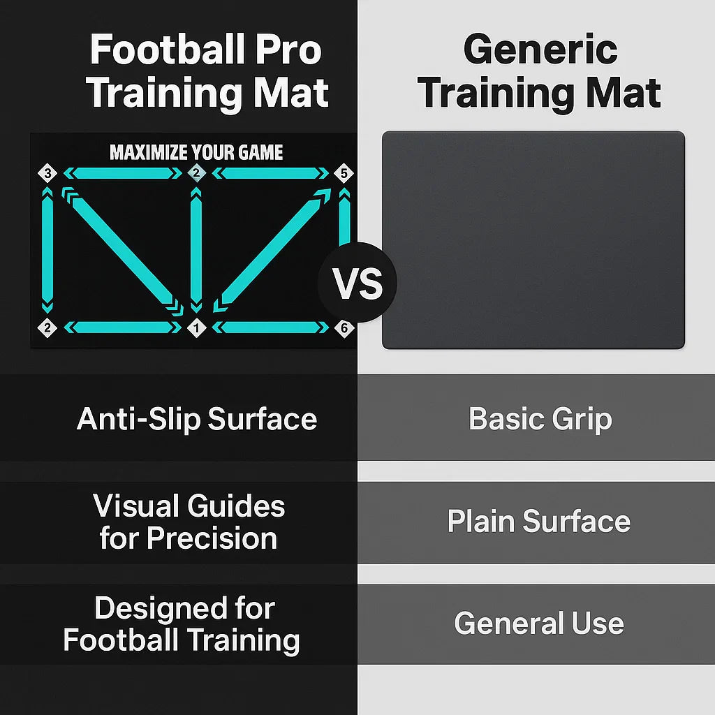 Lisslune | Football Pro Training Mat | Anti-Slip, 2x2m Space & Video Program for Skill Enhancement and Home Training
