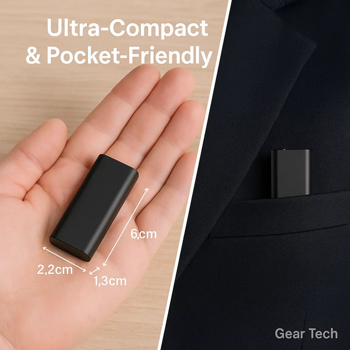 Lisslune | Miniature Voice Recorder – Small, Discreet, and Powerful Audio Capture | Perfect for Stealth Recording and Voice Activation