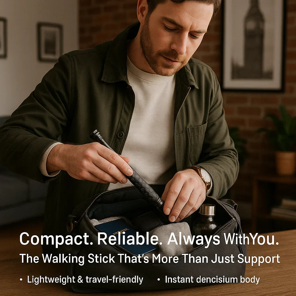Lisslune | Automatic Self-Defense Walking Stick | Lightweight, Anti-Slip Grip & Compact for Hiking and Urban Safety
