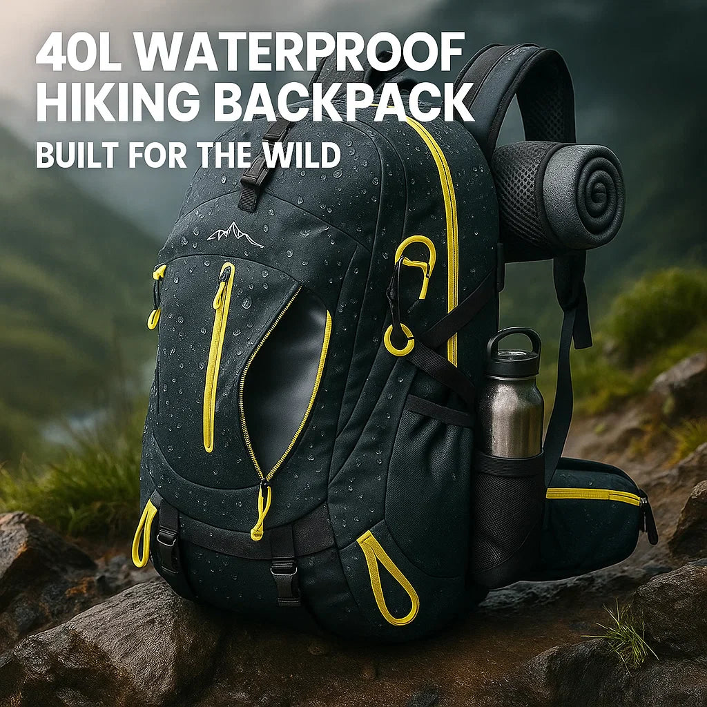 Lisslune | 40L Waterproof Hiking Backpack with Multiple Compartments for Outdoor Adventures and Travel