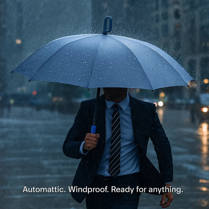 Lisslune | Wind-Resistant Automatic Folding Umbrella with Large Buckle Handle – Compact & Durable