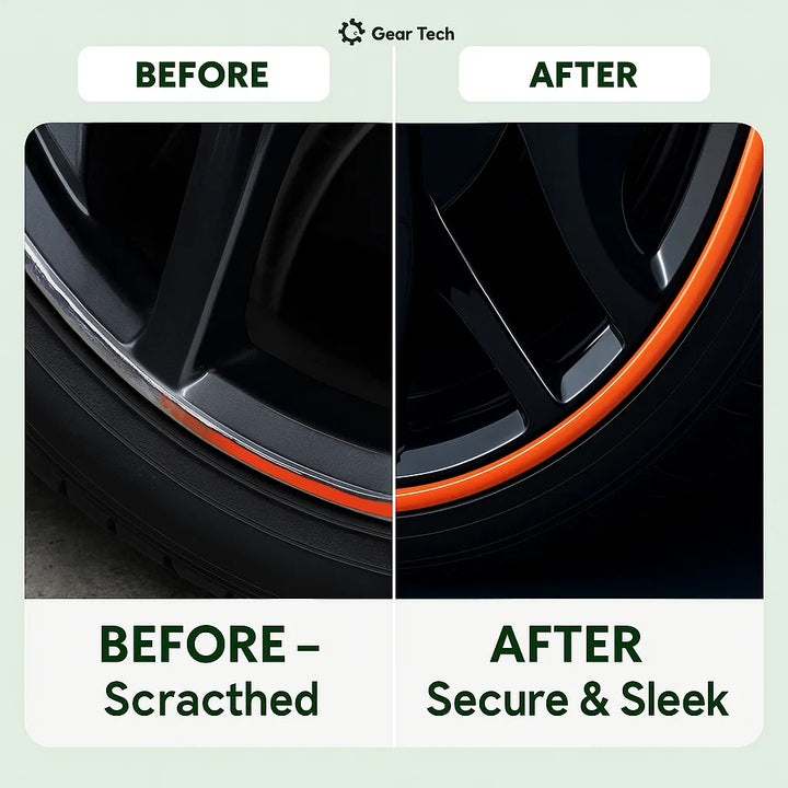Lisslune | Wheel Rim Protector | High Adhesion, Easy Installation & Curb Scrape Prevention for Flashy Automobile Rims