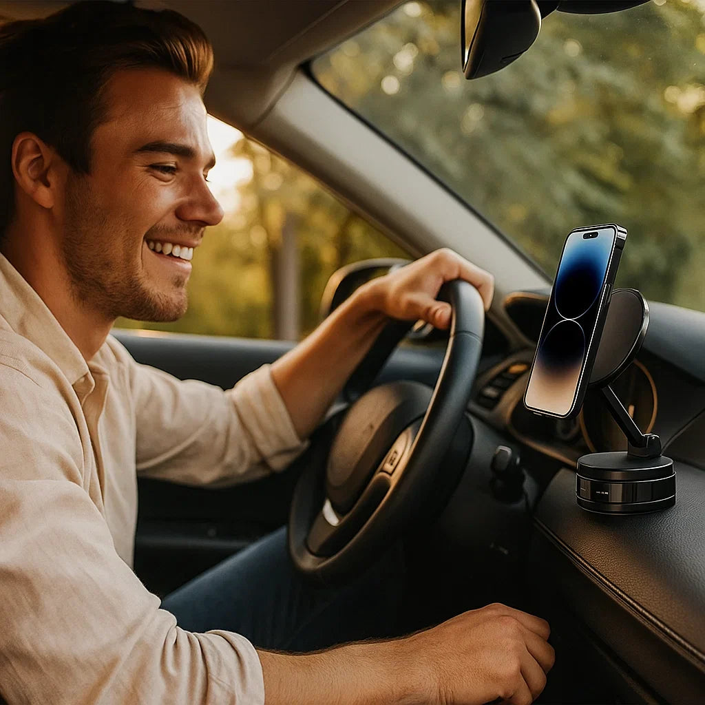 Lisslune | Magnetic Suction Cup - Extendable 360° Phone Holder with Vacuum Seal