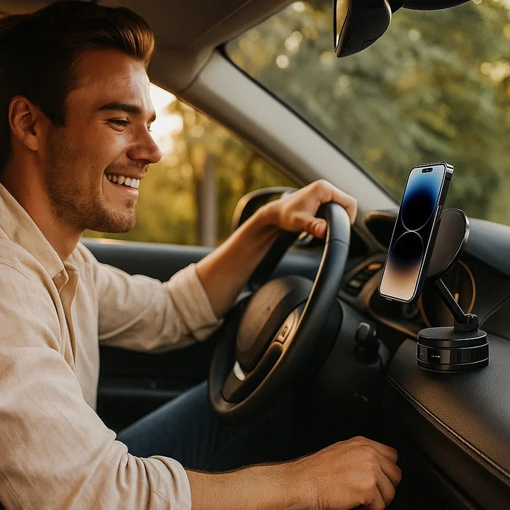 Lisslune | Magnetic Suction Cup - Extendable 360° Phone Holder with Vacuum Seal