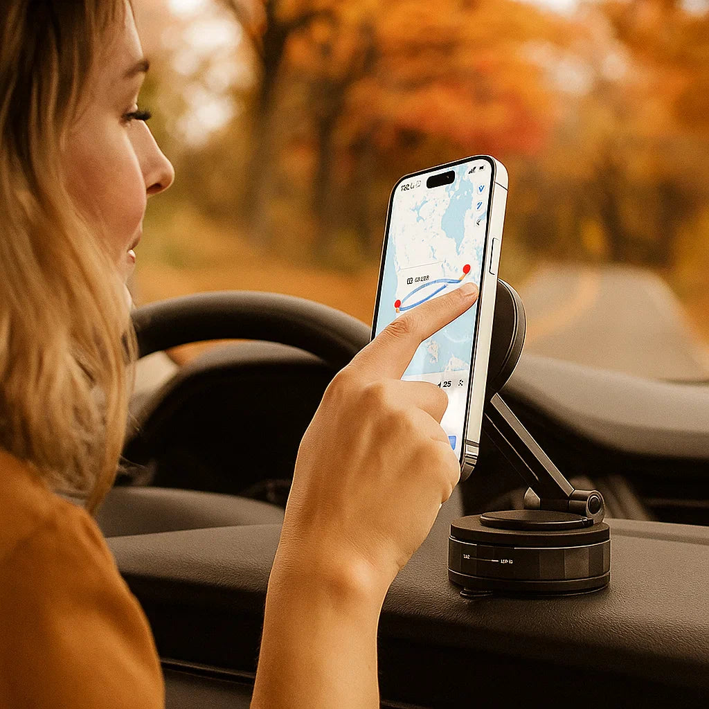 Lisslune | Magnetic Suction Cup - Extendable 360° Phone Holder with Vacuum Seal