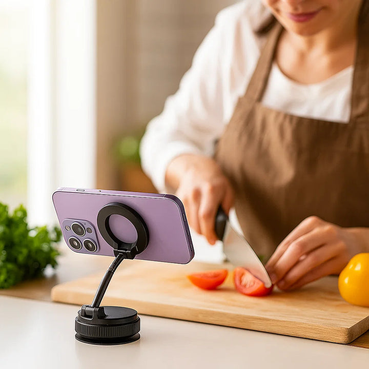 Lisslune | Magnetic Suction Cup - Extendable 360° Phone Holder with Vacuum Seal